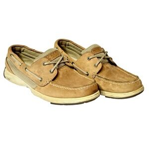 Sperry Top-Sider Loafers Boat Shoes 10M‎ Tan Leather Moc Toe Classic Deck